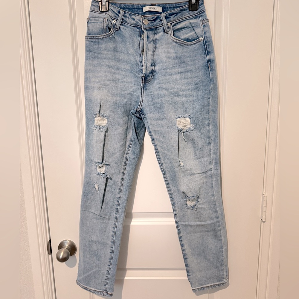 Forever 21 - High Waisted Skinny Ripped Jeans